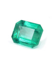 Square Muzo mine loose colombian emerald, left side table and crown visibles
