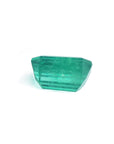 Square Muzo mine loose colombian emerald, underside girdle and pavilion visibles