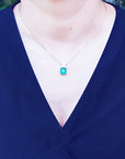 Muzo emerald gold necklace for women in 18k yellow gold