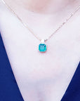18k Yellow gold Emerald necklace this Asscher cut natural Colombian emerald is weighing 2.64 carats