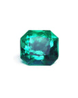 Gia certified loose emerald square modified brilliant cut front table and crown view