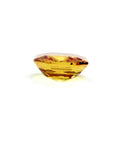 Asscher cut loose yellow sapphire natural gemstone, underside view girdle and pavilion visibles
