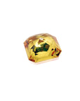 Asscher cut loose yellow sapphire natural gemstone, upside down pavilion exposed