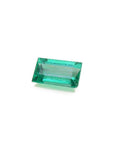 Baguette cut loose natural Colombian emerald, a vivid bluish-green color with exceptional clarity, and quality.
