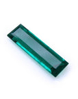 May birthstone Baguette cut loose emerald in side diagonal position