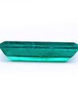 Baguette cut loose emerald for sale displaying downside pavilion