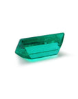 1.62 ct. baguette-cut loose natural emerald with a vibrant green hue.