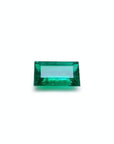 1.10 ct. Baguette cut fine quality loose colombian emerald, originating from the Muzo mine in Colombia, radiates vibrant color and lively brilliance.