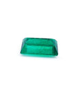 1.10 ct. baguette cut loose Colombian emerald with vibrant green color.