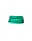 1.10 ct. baguette cut loose Colombian emerald with vibrant green color.