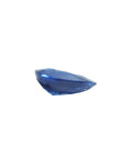 Pear cut loose natural blue sapphire GGT certified untreated from Thailand, underside view girdle and pavilion visibles