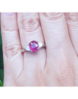 1.59 Carat Burma Ruby Women's Ring GRS Certified Natural Trillion Side Diamonds