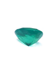 GIA certified 3.13 carat cushion-cut natural Colombian emerald with a vivid bluish-green hue.