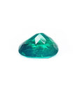 GIA certified 3.13 carat natural Colombian emerald with a cushion cut and vivid bluish-green hue.