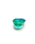 Sparkling 2.06 carat cushion-cut Muzo Colombian emerald with a medium-deep bluish-green color.