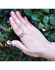 1.99 Carats natural GIA certified untreated men's pink sapphire ring bezel set and diamonds 18K yellow gold