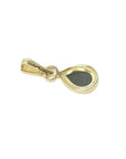 Pear-shaped doublet opal pendant in 14K yellow gold, bezel set.