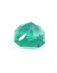 Natural square emerald from the Muzo mines Colombia, upside down pavilion view