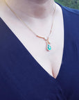 Expertly Hand-crafted emerald necklace sourced from the Muzo mines in Colombia a natural pear cut 2.96 carats