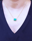 Authentic Colombian Emerald necklace 5.52 carats rectangular emerald-cut natural sourced from the Muzo mine
