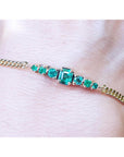 Authentic Colombian emerald bracelet crafted in 14k yellow gold
