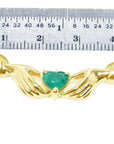 Emerald necklace claddagh design heart cut natural Colombian emerald Muzo mines crafted in 14k yellow gold