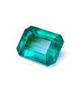 Loose Colombian emerald emerald-cut left side view