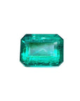 Loose Colombian emerald emerald-cut sourced from the Muzo mines.