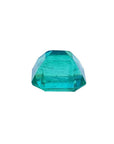 1.55 carat emerald-cut Muzo Colombian loose emerald, sparkling medium bluish green.