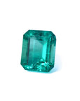 3.03 ct. GIA certified emerald-cut Colombian emerald with medium-deep bluish green color.