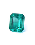 3.03 ct. GIA certified emerald-cut Colombian emerald with medium-deep bluish green color.