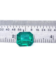 Emerald-cut 2.76 ct. Muzo mine loose emerald with ruler sizer