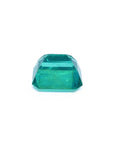 3.03 ct. GIA certified emerald-cut Colombian emerald with a medium-deep bluish-green color.