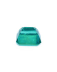 3.03 ct. GIA certified emerald-cut Colombian emerald with a medium-deep bluish-green color.
