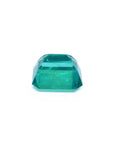 3.03 ct. GIA certified emerald-cut Colombian emerald with a medium-deep bluish-green color.