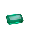 2.55 carat natural Colombian emerald, medium deep green, rectangular emerald cut.