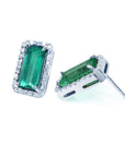 A pair of emerald earrings top and side profile view downside gallery