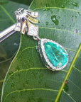 Pear shaped emerald pendant for women