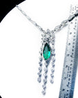 emerald jewelry necklace for women natural sourced from the Muzo mine Colombia, crafted by marquise's gold links
