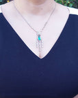 Gold marquise emerald necklaces for women natural from the Muzo mine Colombia, crafted by marquise's gold links in 14k gold