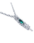 Natural Colombian Emerald marquise Necklace 2.12 ct. with diamonds crafted in 14K White Gold.