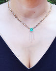 Ladies Natural Emerald necklaces with the meaning of love and hope, Muzo Colombia, square cut, set in 14k white and yellow gold