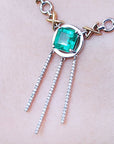 Emerald cut Emerald necklaces for women love and hope, the meaning of the natural Muzo Colombian emerald, set in 14k gold