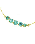 Emeralds Five Stone Necklace 1.58 Carats Muzo Colombia 14K Yellow Gold