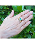 2.13 Carats Men's Colombian Emerald and Diamond Ring Crafted in 18K Yellow Gold