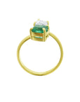GIA Certified Toi et Moi natural Emerald and Diamond Ring 18k Gold.
