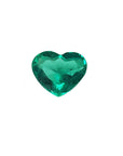 Heart cut loose natural colombian emerald front side exposing table and crown