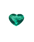 Heart cut loose natural colombian emerald premium quality features a rich bluish-green color.