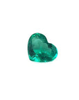 Heart cut loose natural colombian emerald premium loose gem with a rich bluish-green color.