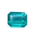 Fine quality loose Mizo mine Colombian emerald front table and crown view